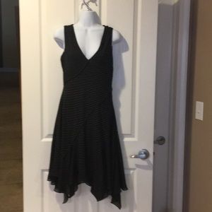 Max Studio, Black Dress with off white Polka Dots